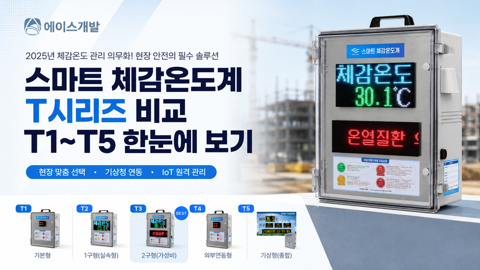 에이스개발 스마트 체감온도계 T시리즈 비교, T1부터 T5까지 어떤 모델을 선택해야 할까?